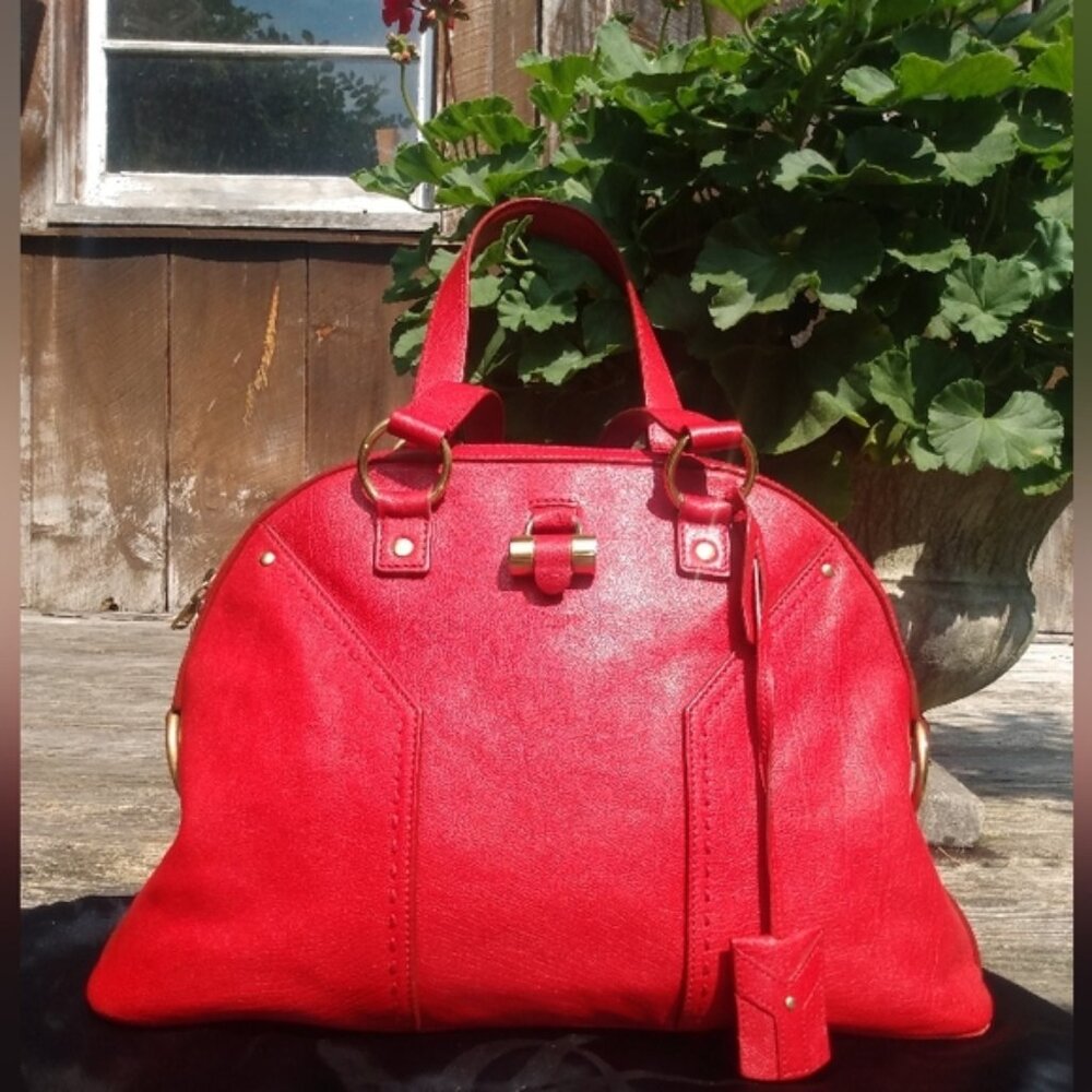 Yves Saint Laurent Large Red Muse Bag - Picture 2 of 16
